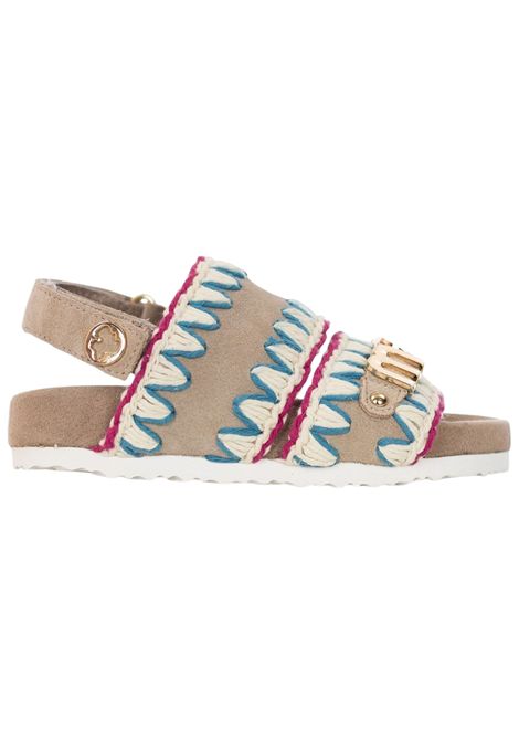 Sandali bambina beige in camoscio Mou | SK631004A/PIABEIGE