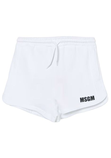 White cotton shorts for girls MSGM | MSJGSH095/CEBIANCO
