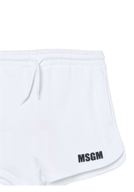 White cotton shorts for girls MSGM | MSJGSH095/CEBIANCO