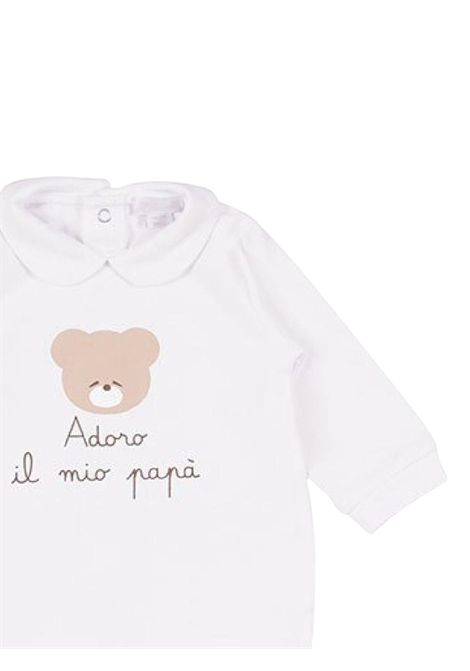 Tutina neonato bianca in cotone NANAN | 10401BIANCO