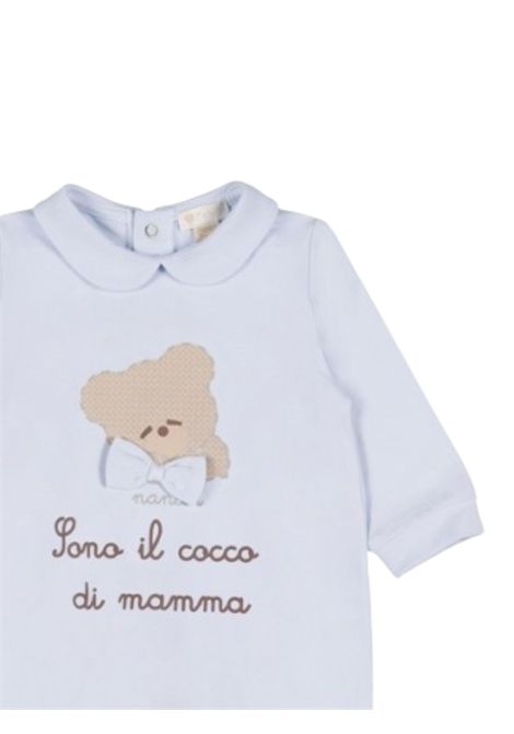 Blue cotton baby romper NANAN | 10701AZZURRO