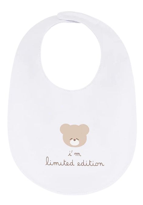 Bavaglino neonato bianco in cotone NANAN | BAVIAMBIANCO