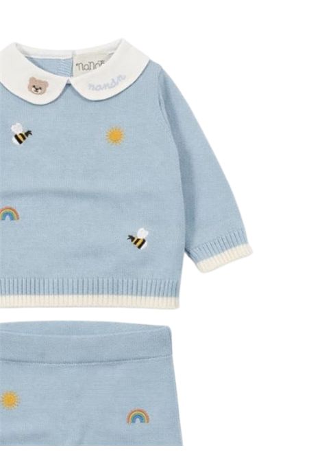 Completo neonato azzurro in cotone NANAN | E25003AAZZURRO