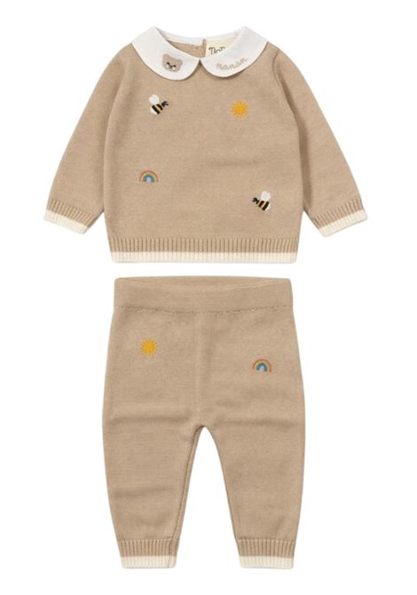 Completo neonato beige in cotone NANAN | E25003ABEIGE