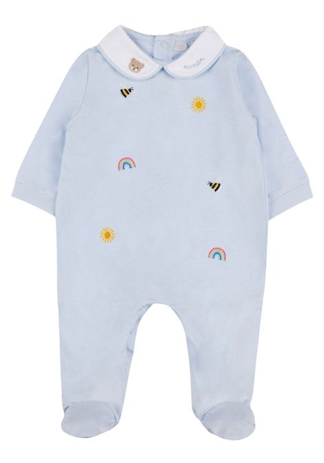 Baby blue cotton romper NANAN | E25008AZZURRO