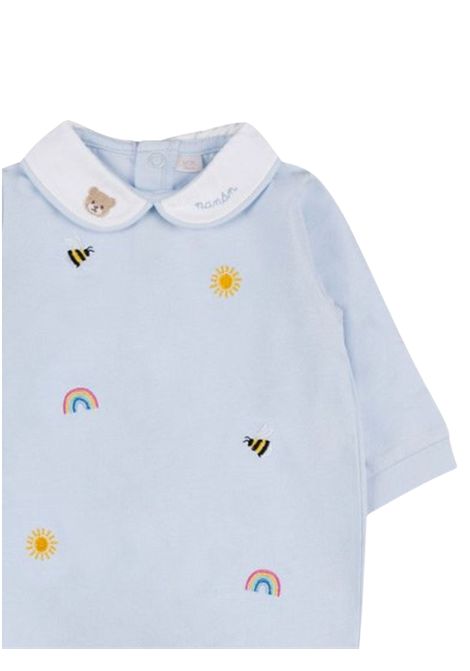 Baby blue cotton romper NANAN | E25008AZZURRO