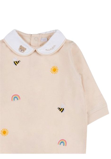 Sand-colored cotton baby romper NANAN | E25008SABBIA