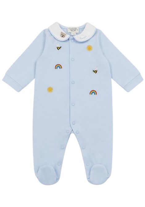 Blue cotton baby romper NANAN | E25009AZZURRO