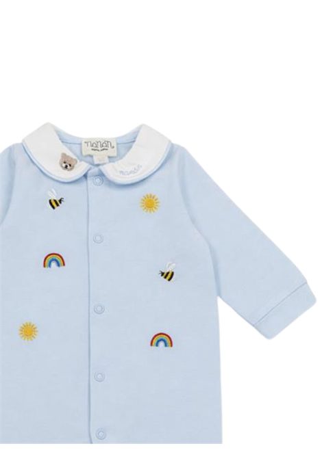 Blue cotton baby romper NANAN | E25009AZZURRO