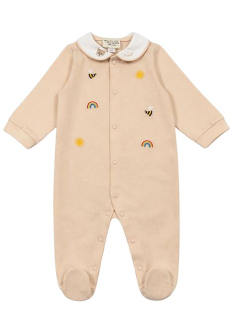 Sand-colored cotton baby romper NANAN | E25009SABBIA