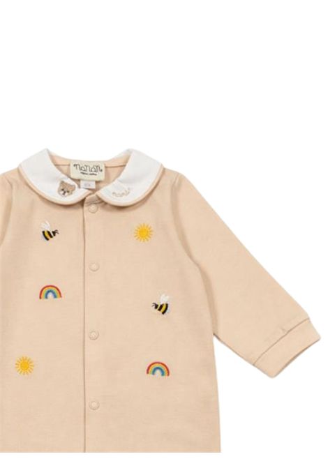 Sand-colored cotton baby romper NANAN | E25009SABBIA