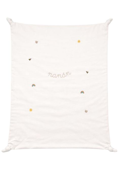 White cotton baby blanket NANAN | E25016BBIANCO