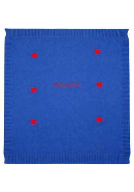 Blue cotton baby blanket NANAN | E25028PBLU