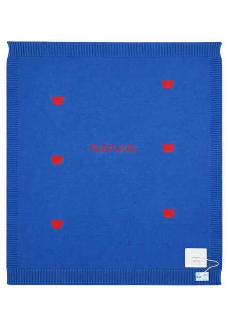 Blue cotton baby blanket NANAN | E25028PBLU