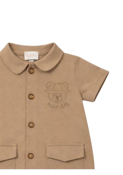 Tutina per neonato in cotone beige NANAN | E25103BEIGE