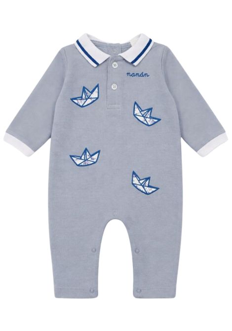 Tutina neonato azzurra in cotone NANAN | E25129AZZURRA