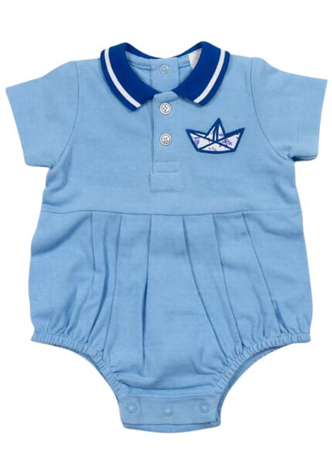 Pagliaccetto neonato azzurro in cotone NANAN | E25131AZZURRO
