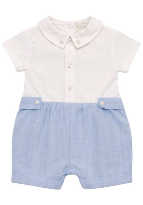 Pagliaccetto neonato azzurro in cotone NANAN | E25211AZZURRO