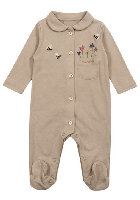 Tutina neonata beige in cotone NANAN | E25400BEIGE