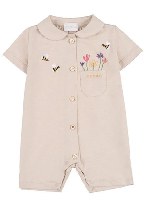 Pagliaccetto neonata beige in cotone NANAN | E25403BBEIGE