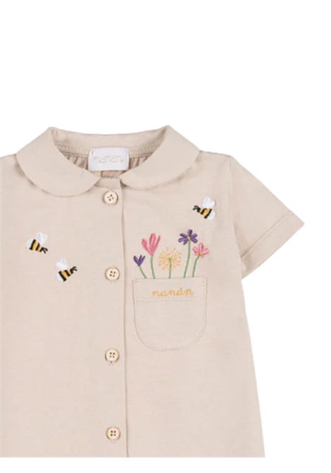 Pagliaccetto neonata beige in cotone NANAN | E25403BBEIGE