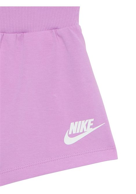 Shorts bambina lilla in cotone Nike | 36L851/MOLILLA