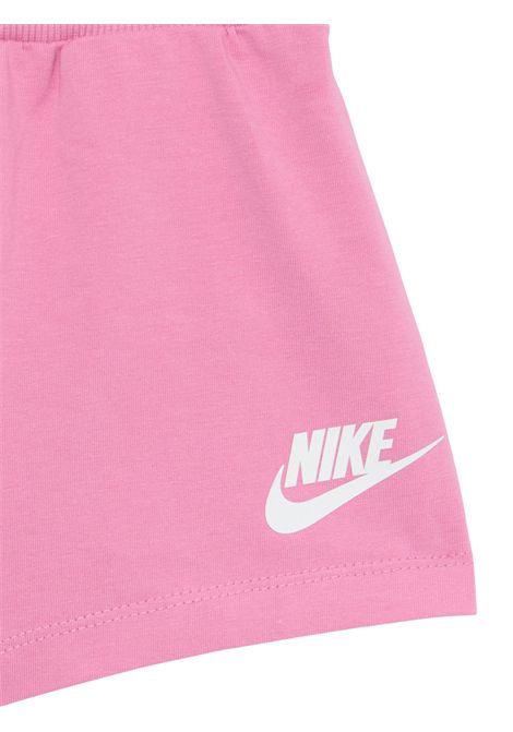 Shorts bambina rosa in cotone Nike | 36L851/MOROSA