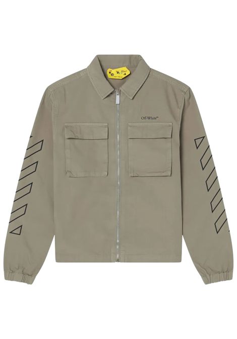 Giubbino bambino verde in cotone OFF WHITE | OBEL002S25FAB001/CEVERDE