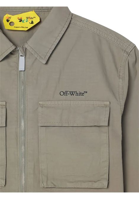 Giubbino bambino verde in cotone OFF WHITE | OBEL002S25FAB001/CEVERDE