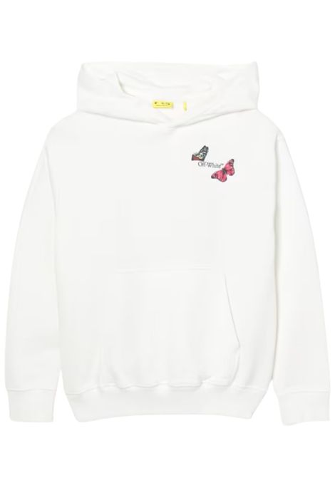 Felpa bambina bianca in cotone OFF WHITE | OGBB002S25FLE/CEBIANCO