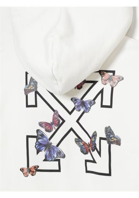 Felpa bambina bianca in cotone OFF WHITE | OGBB002S25FLE/CEBIANCO