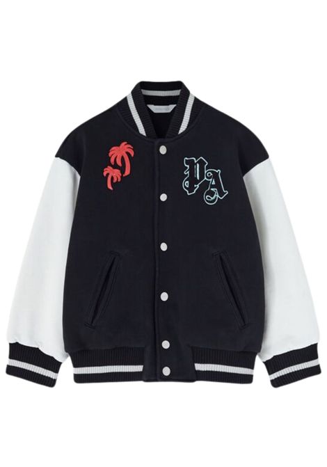 Giubbino bambino nero in cotone PALM ANGELS | PBEH001S25FLE001/DELNERO