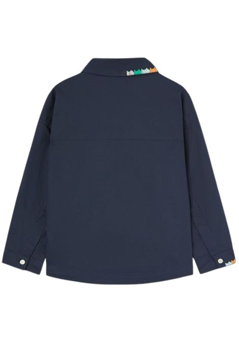 Blue cotton shirt for children PALM ANGELS | PBGE005S25FAB/DELBLU