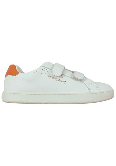 Scarpe unisex bianco/arancio in pelle PALM ANGELS | PBIA006F22LEA/DELBIANCO/ARANCIO