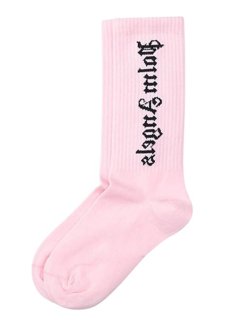 Pink cotton socks for girls PALM ANGELS | PBRA005S25KNII/DELROSA