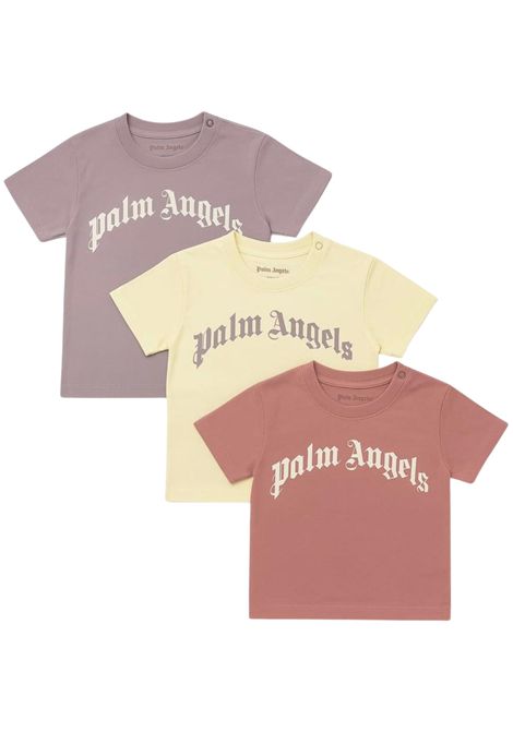 Tris t-shirt neonata in cotone PALM ANGELS | PG2X005S25/DELMULTICOLOR