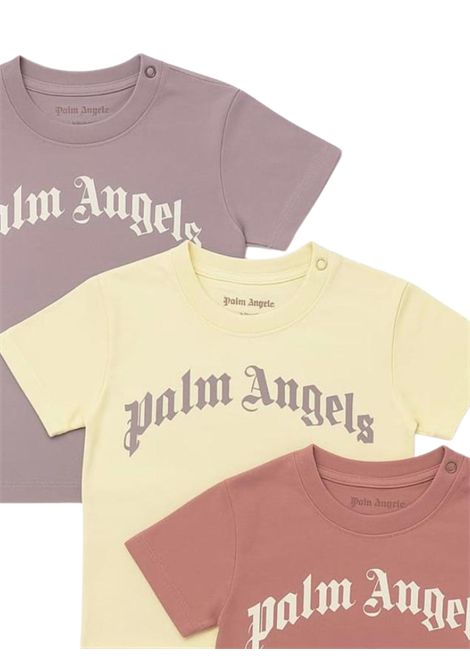 Tris t-shirt neonata in cotone PALM ANGELS | PG2X005S25/DELMULTICOLOR