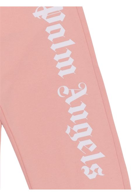 Pink cotton trousers for girls PALM ANGELS | PGCH008C99FLE001/DELROSA