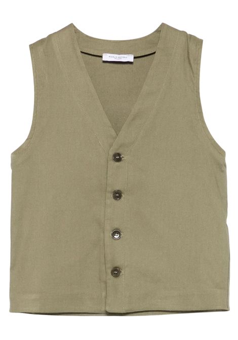 Gilet bambino in cotone e lino Paolo Pecora | PP3918/ANVERDE