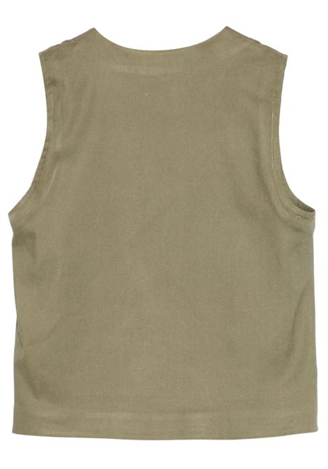 Gilet bambino in cotone e lino Paolo Pecora | PP3918/ANVERDE