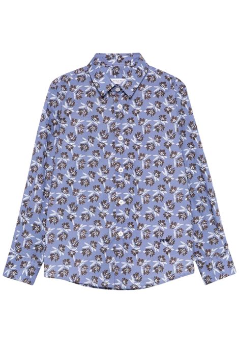 Camicia bambino blu in cotone Paolo Pecora | PP3936/MABLU