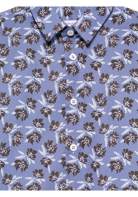 Camicia bambino blu in cotone Paolo Pecora | PP3936/MABLU