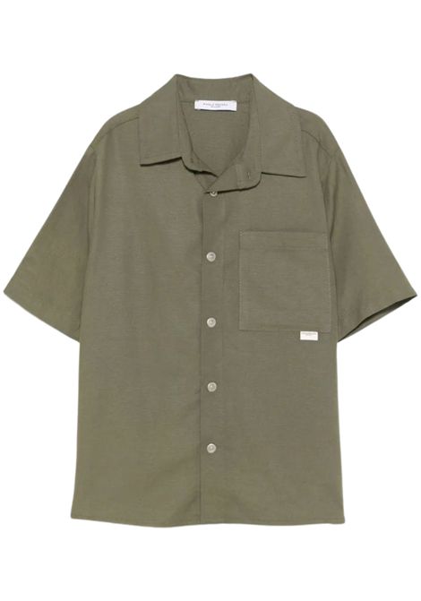 Camicia bambino in lino e viscosa Paolo Pecora | PP4001/MAVERDE