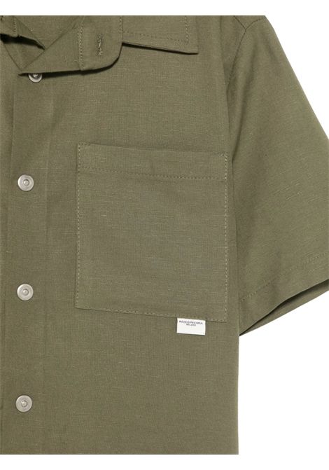 Camicia bambino in lino e viscosa Paolo Pecora | PP4001/MAVERDE