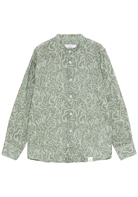 Camicia bambino in lino e viscosa Paolo Pecora | PP4033/MAVERDE