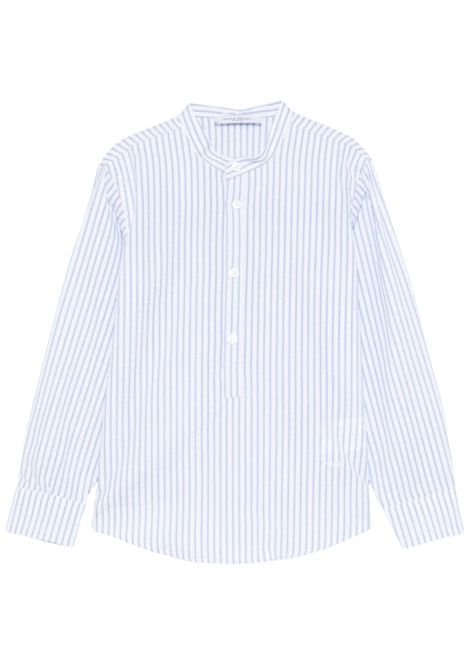Camicia bambino in lino e viscosa Paolo Pecora | PP4045/MABIANCO/AZZURRO