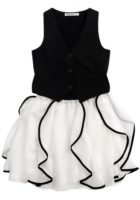 Abito bambina nero/bianco Patrizia Pepe | 7A0576BIANCO/NERO