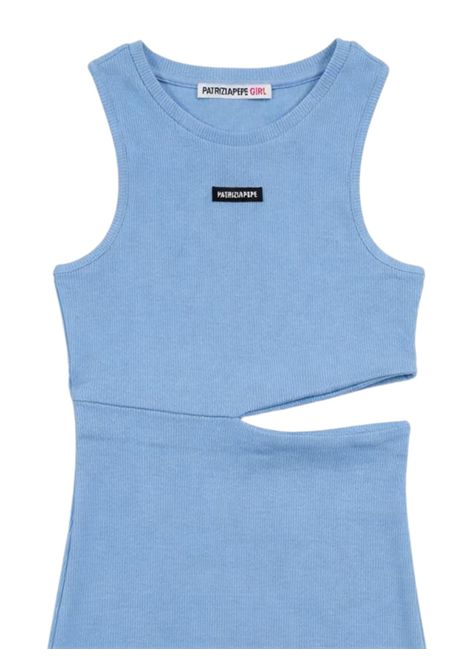 Abito bambina celeste in cotone Patrizia Pepe | 7A0579CELESTE