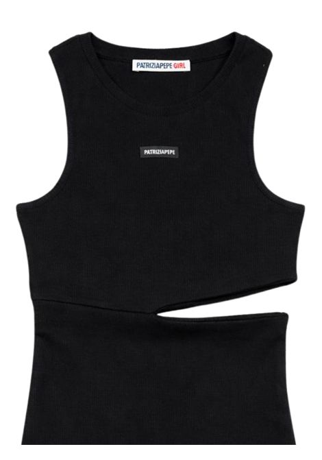 Abito bambina nero in cotone Patrizia Pepe | 7A0579NERO