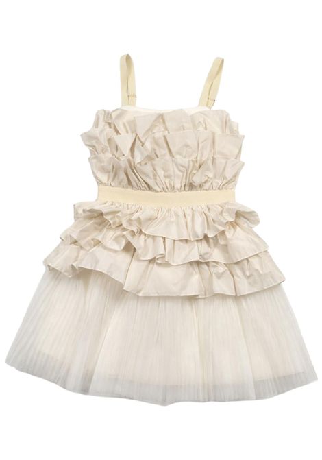 Abito bambina bianco con rouches Patrizia Pepe | 7A0615BIANCO